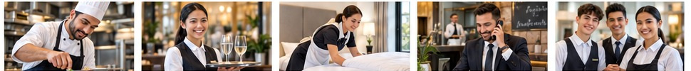 Beispielhafte Berufsprofile in Hotellerie und Gastronomie – Symbolbilder