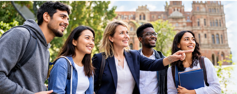Internationales Team im professionellen Austausch – Symbolbild